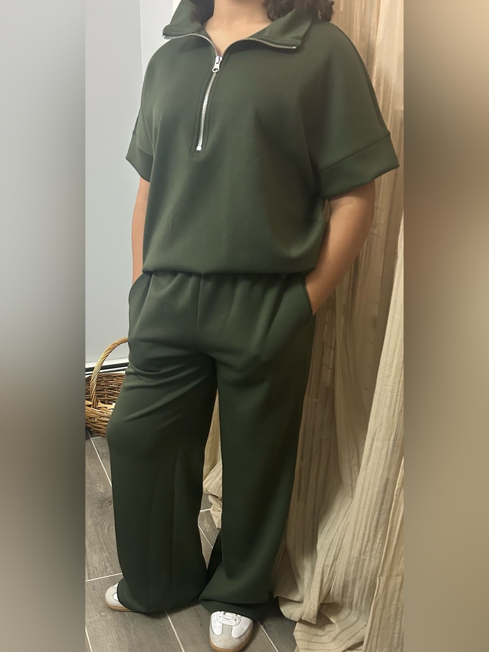 Women's Olive Green Scuba Set